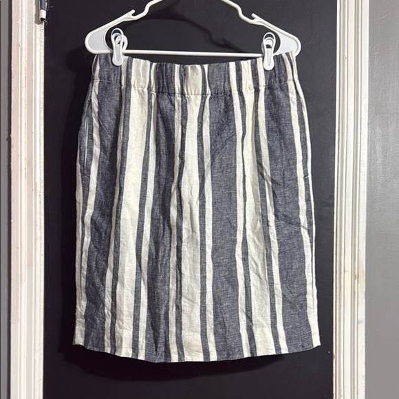 J. Crew Dresses & Skirts - J. Crew Linen Striped Elastic Waist A-line Mini Skirt w/ Pockets Size: M